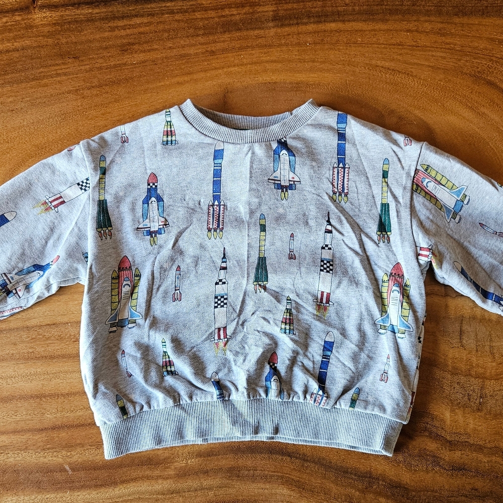 Mini Boden Gray Sweatshirt with Colorful Print